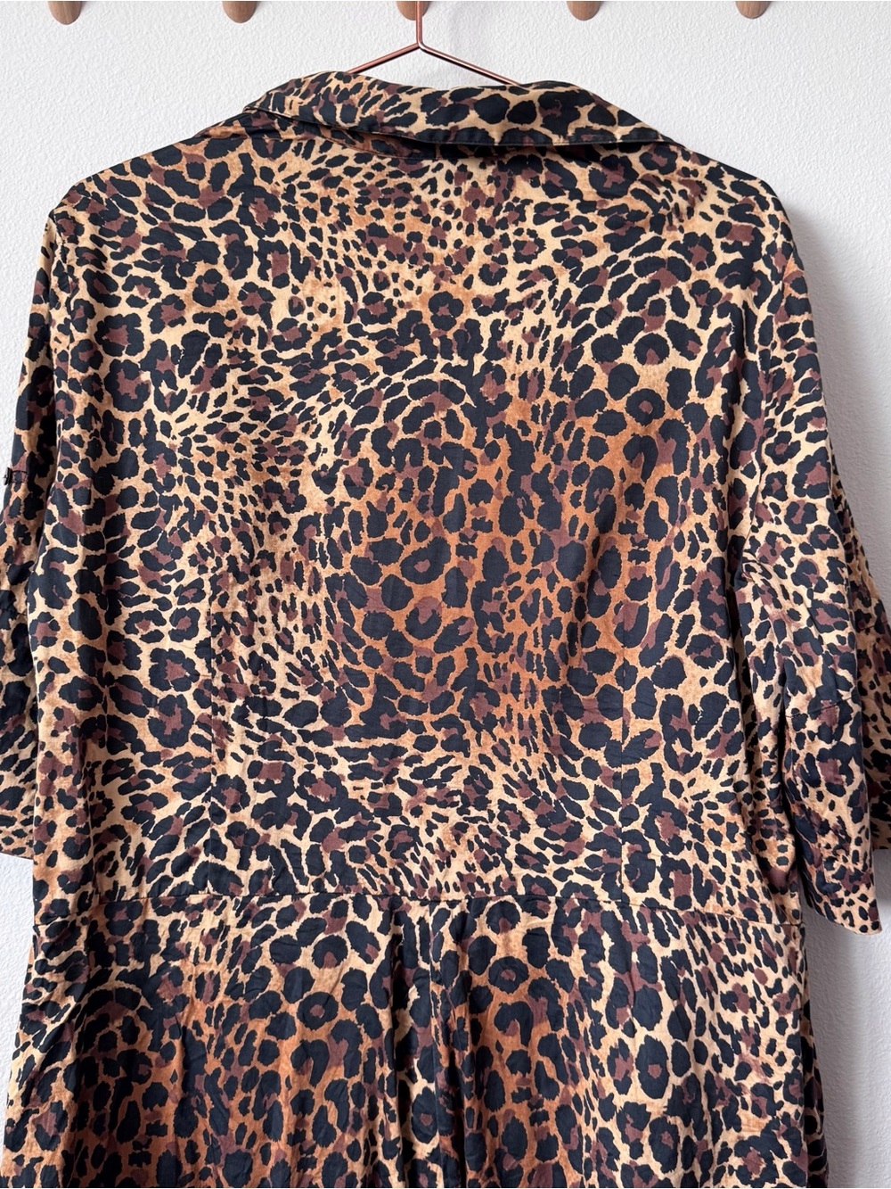 Lafayette 148 Leopard Print Button-Front Midi Dress - Brown & Black - Picture 9 of 10